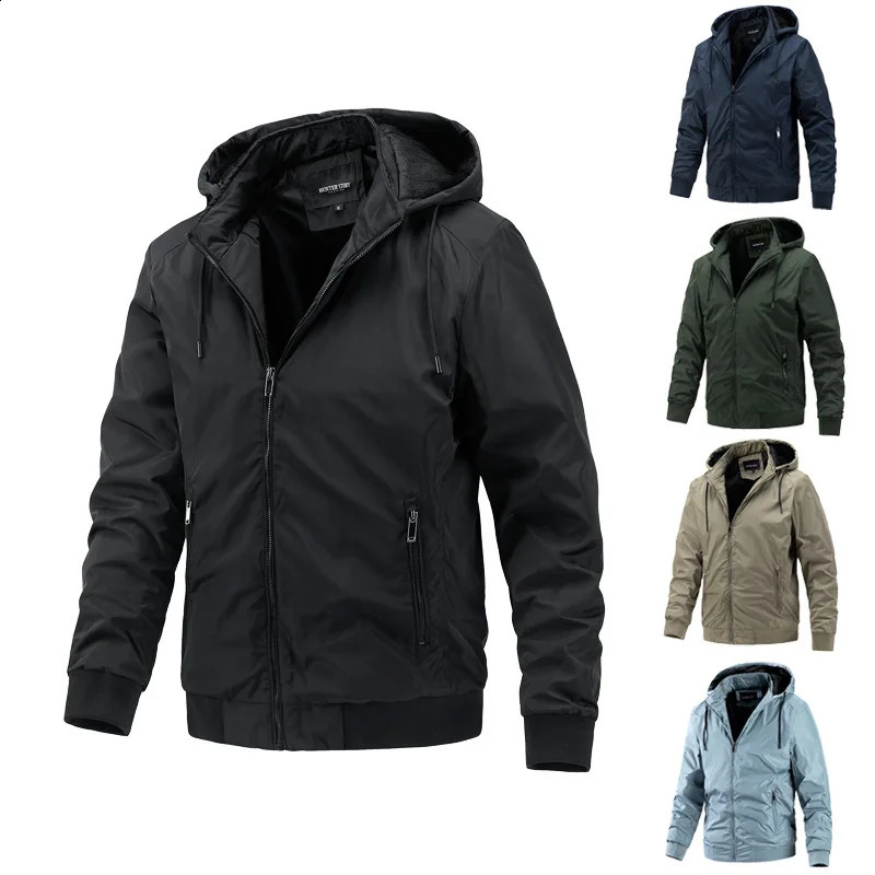 Mens Spring And Autumn Detachable Hooded Jacket Casual Sports Thin Cotton Jacket Business Trend Mens Clothing 240826