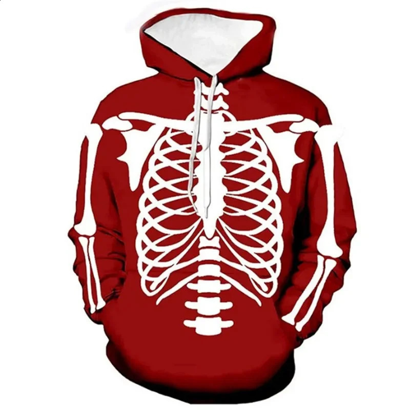 Adult Halloween apron pleated mens casual fashion versatile sweater digital printing 3D hooded sweater 240826