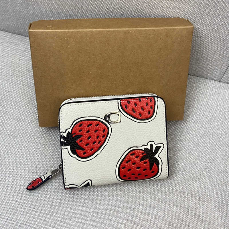 Sac de concepteur de bourse à la fraise portefeuille portefeuille pour femmes sac à main avec boîte de luxe à bourse courte de luxe Postes de car