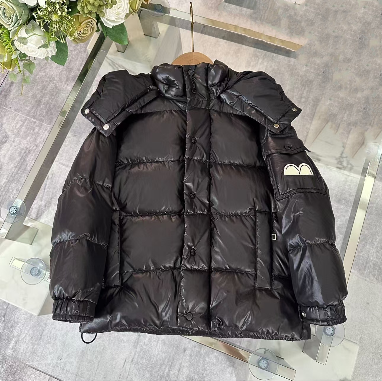 kid hoodies kids down coat baby designer coats toddler hooded Two logos girls boys jacket Winter top luxury brand 100% down filling Super warm co-image-760665783