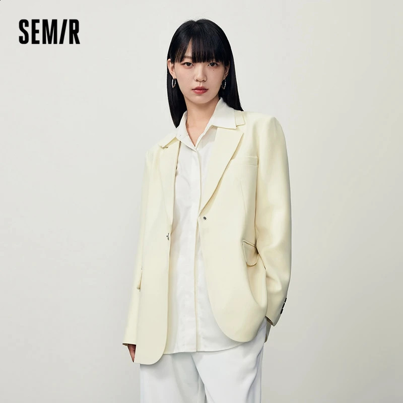 Semir Women Jacket Autumn Mid-length Solid Color All-match Fashion Casual Suit Sweater for Women 240826