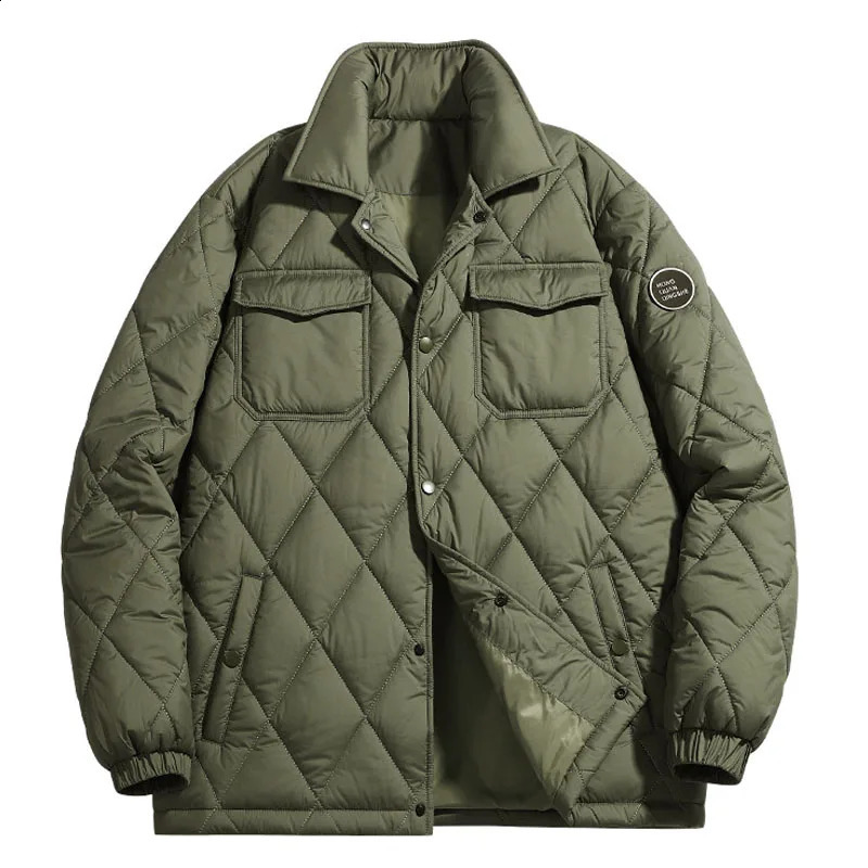Mens classic winter jacket loose blanket cotton padded jacket womens pocket goods retro casual warm jacket mens style 240827