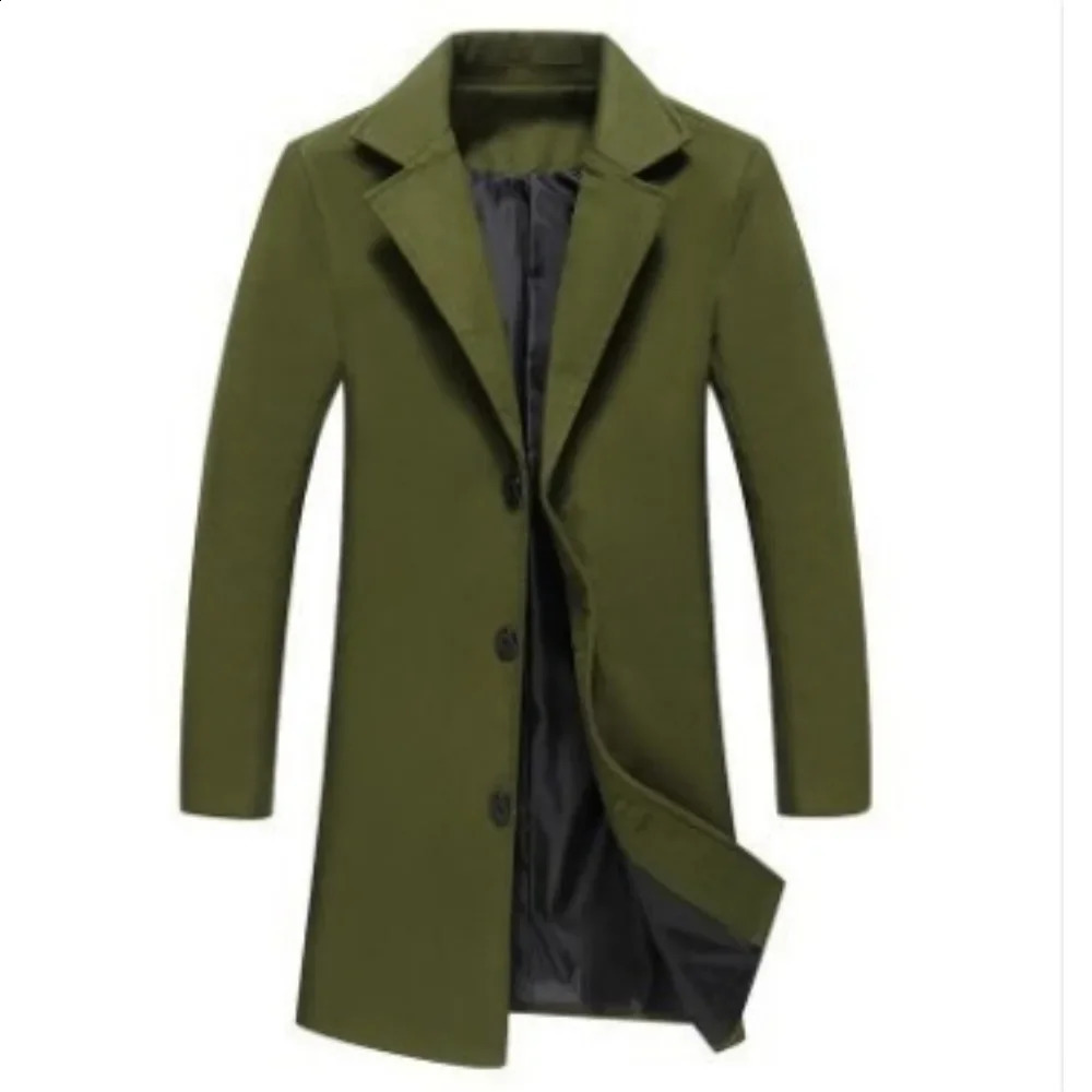 Hommes de style coréen mid-longueur mince briseur de vent d'hiver veste urbaine chaude veste urbaine manteau laine décontracté pour hommes 240827