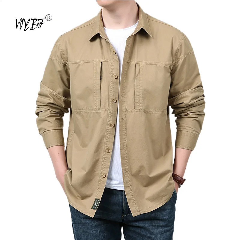 Summer quick drying long sleeved military tactical multi pocket cargo work shirt mens climbing clothing camping hiking shirt 240827