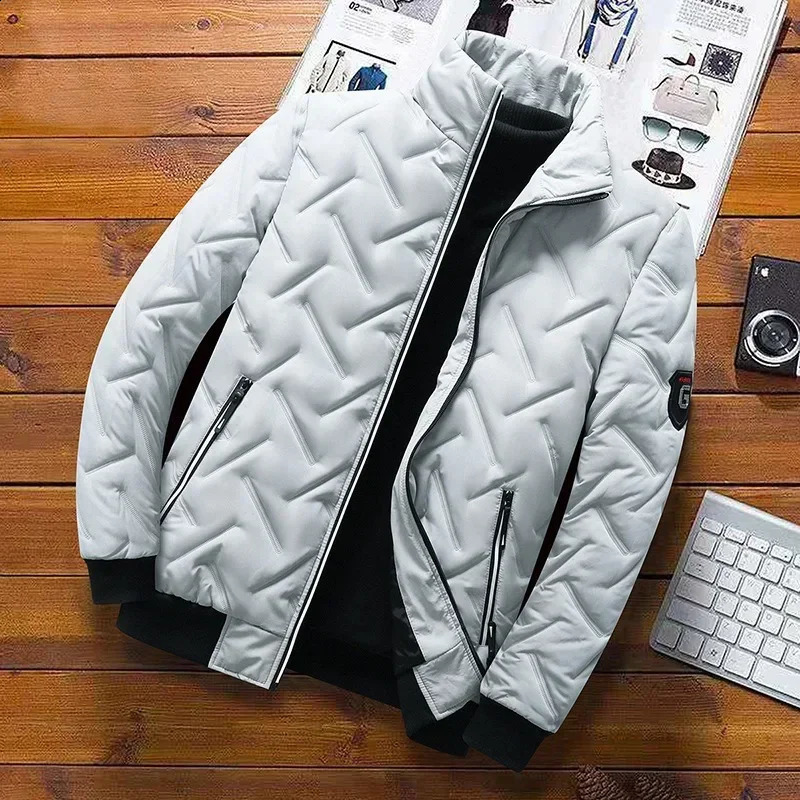Casual autumn and winter jackets mens bomber jackets thick mens fashion clothing streetwear cotton padded jackets ultra-thin jackets 240827