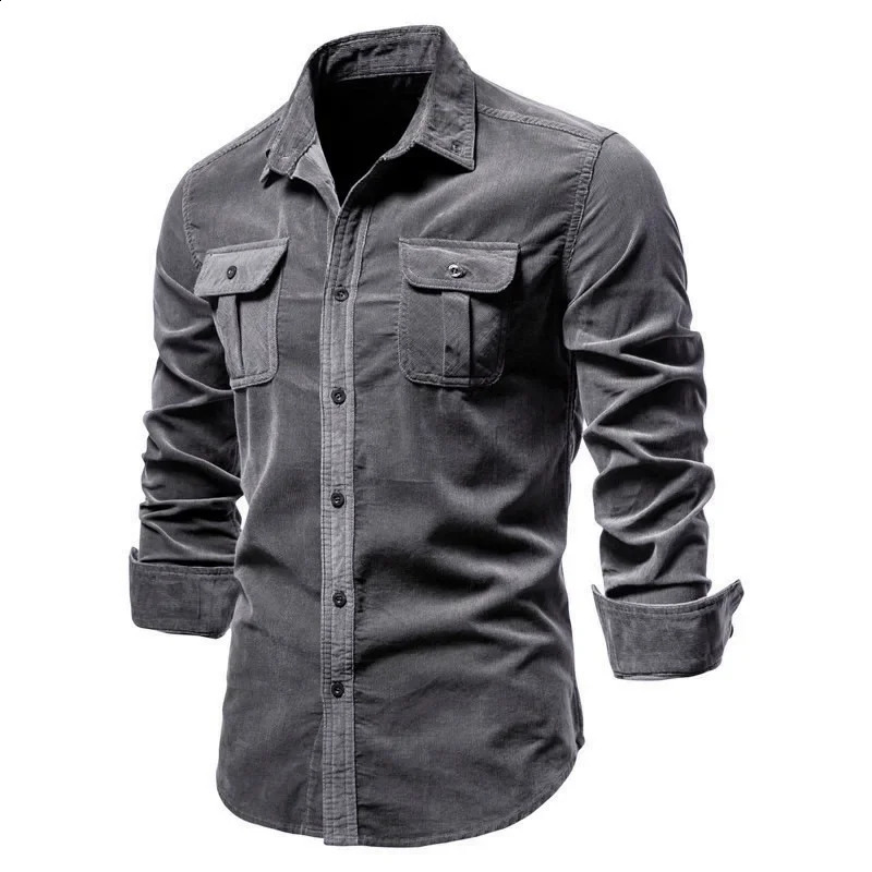 High quality single chest 100% pure cotton mens business shirt casual and fashionable pure cotton mens shirt autumn slim fit shirt 240827