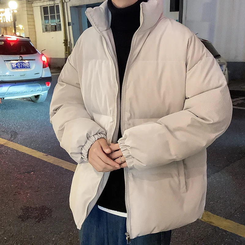 Streetwear Harajuku Warm Winter Parkas Men Solid Casual Mens Cold Jacket Oversize Womens Winter Coats 240828