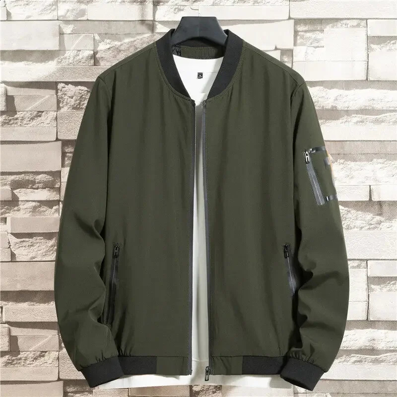 Arrival Spring and Autumn Mens Jacket Casual Male Windbreaker Zipper Coat Fashion Stand Collar Baseball Jacket for Men 240826