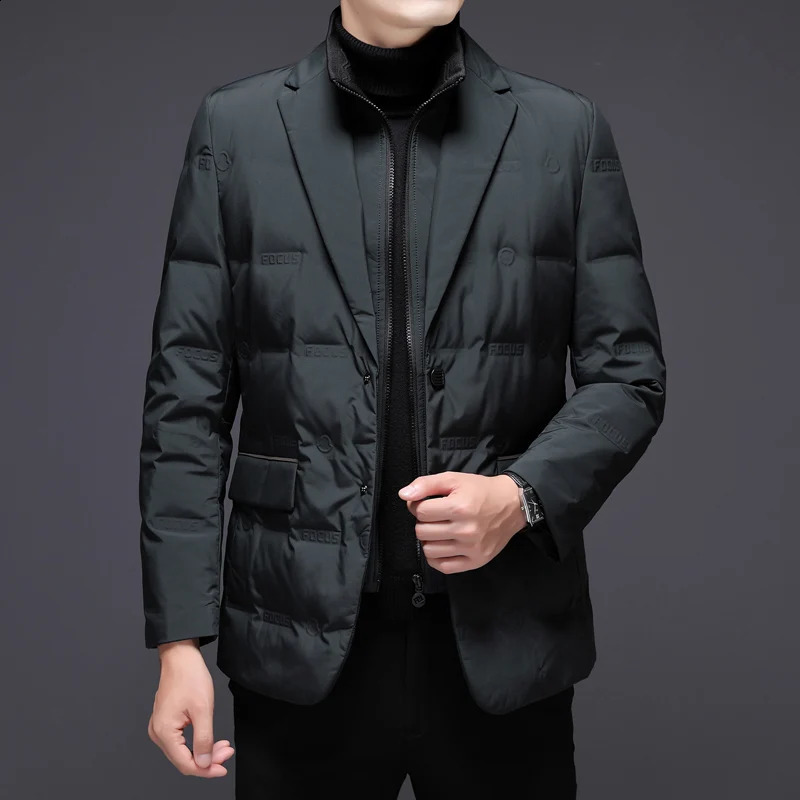 High quality mens down jacket for winter vacation two stylish and handsome suits business casual warm jacket regular 240826