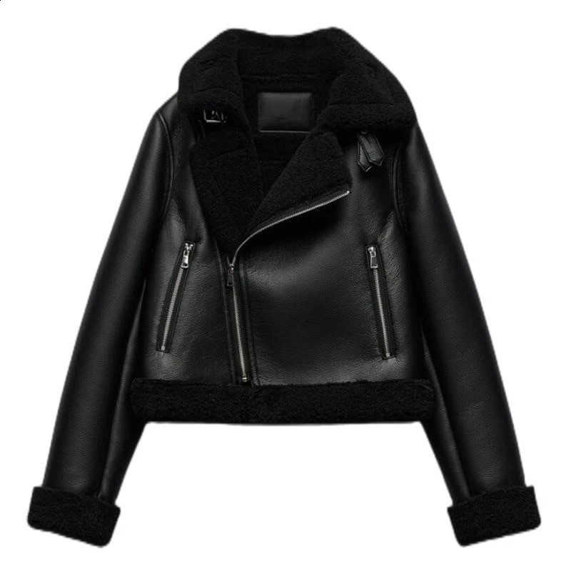 Laxsesu Womens Winter Fashion Warm Casual Jacket 2024 Loose Fur Single Coat Long Sleeve Womens Retro Short Jacket 240827