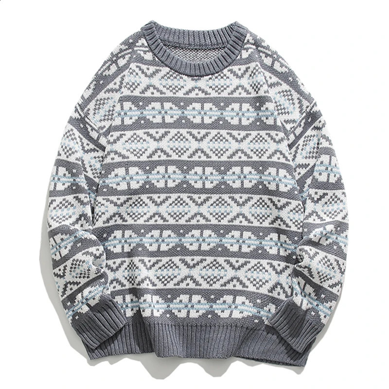 Pull Mens tricoté à fermeture éclair automne et hiver décontracté pour hommes tricus jacquard cou rond streetwear à la mode 240827