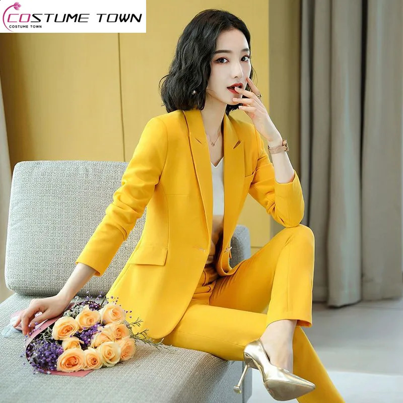 Korean Style Slim Fit Jacket Blazer Fashion Pencil Pants Two Piece Set Elegant Womens Pants Set Summer Office Outfits 240826