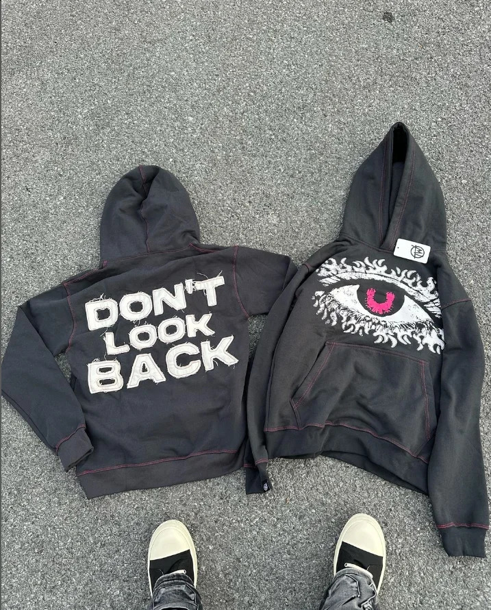 Fashion Street Eyes Graphic Sweatshirt Hoodie American Retro Hooded Sweatshirt Harajuku Style Y2k Streetwear Hip Hop Hoodie 240826