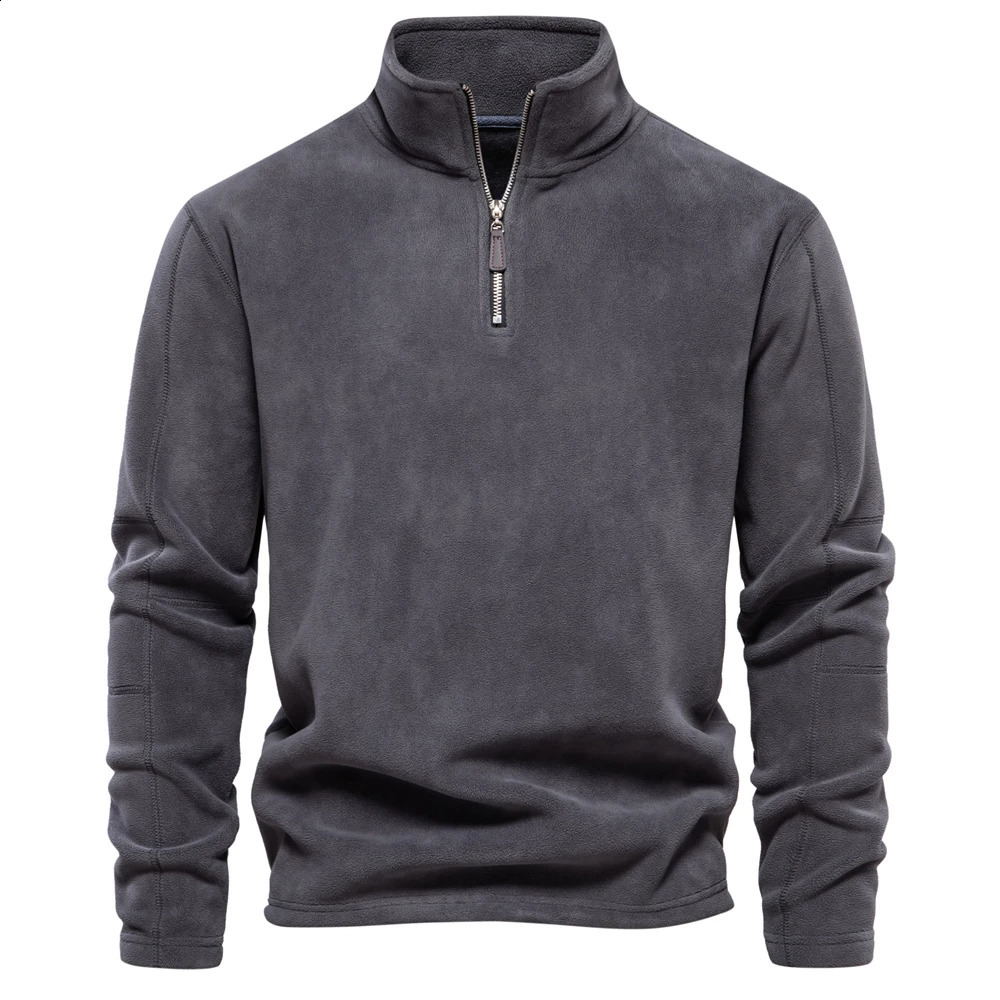 Veste à vent pour hommes Top en laine chaude pour l'automne et l'hiver pour hommes de sports de sport décontracté couleurs solides sportives 2408