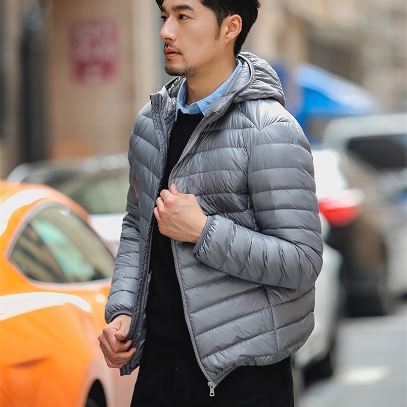 M-6XL Man Duck Down Jacket Ultra Light Spring Hooded Jackets Men Portable Outerwear Waterproof Windbreak Coat 240826CJ