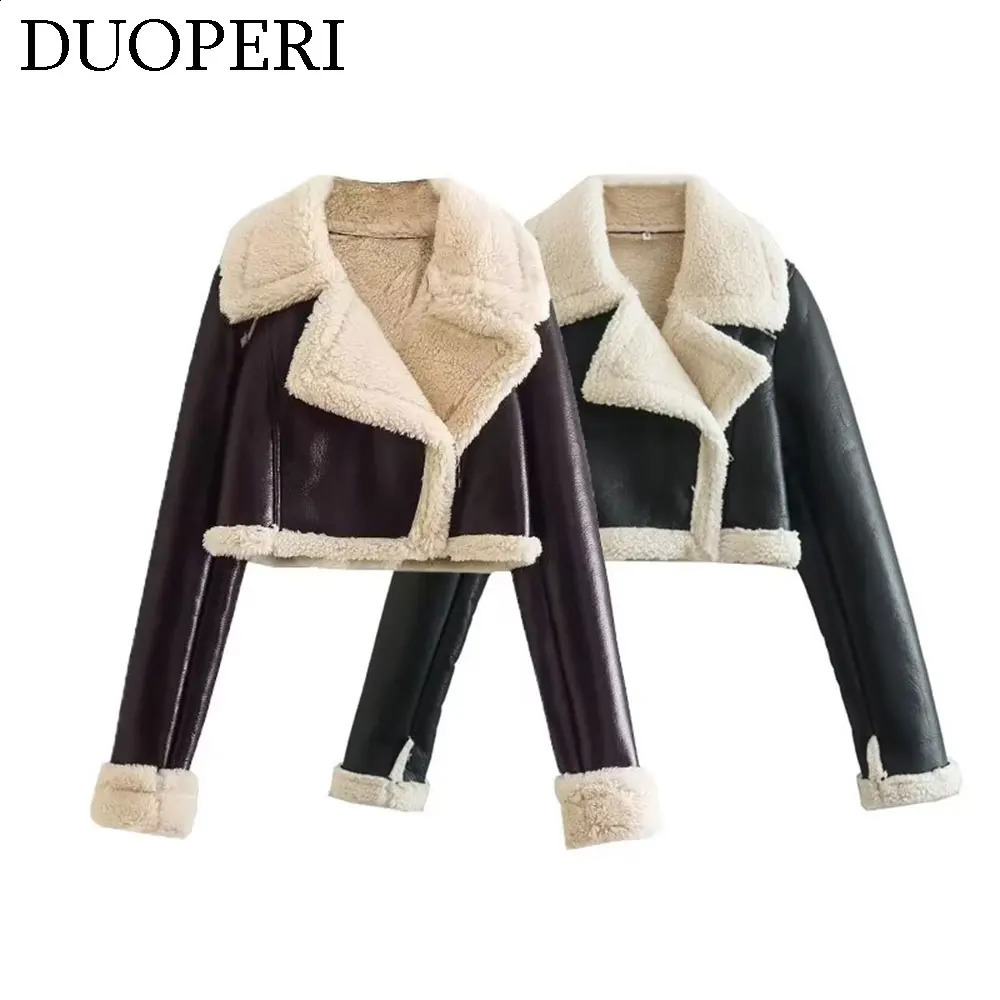 DUOPERI Womens Fashion Solid Warm Winter Jacket with Collar and Long Sleeve Womens Fashion Womens Casual Jacket 240827