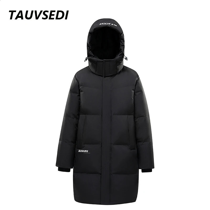 Mens long coat warm hooded thick cushioned jacket mens waterproof casual high-quality coat detachable hat park 240826