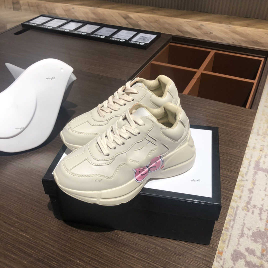 Chaussures de marque pour enfants, chaussures de créateur à lacets, taille 26-35, emballage en boîte, baskets de haute qualité pour filles et gar