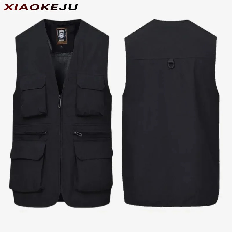 Summer Embroidered Mens Large Windbreaker Leather Hunting Vest Vests Size Waterproof Sleeveless for Jacket Men Work Man Jackets 240826