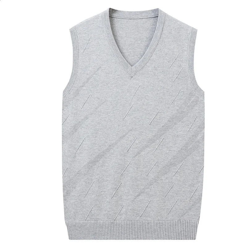 Korean Fashion Mens Sleeveless Vest Slim Solid Plain Model Jacquard Knitting Casual Wool Waistcoat Men Vest Plus Size 3XL 240826
