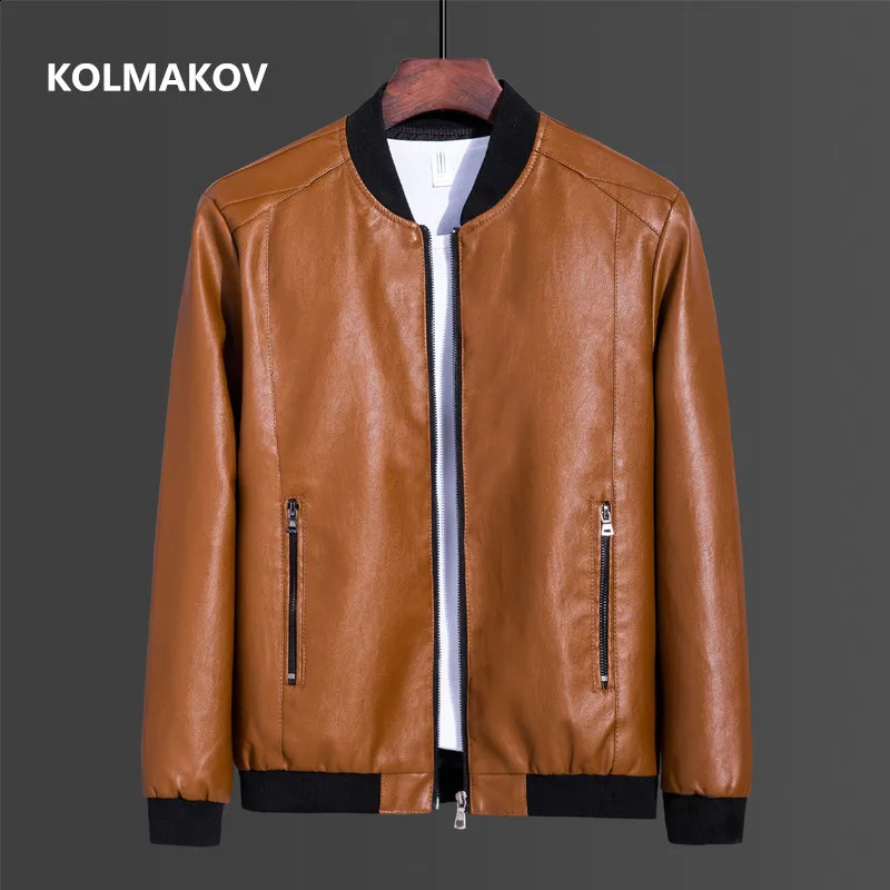 2024 spring and autumn arrival coat Men Fashion Leather Jacket Mens Long sleeve HighQuality waterproof Size M4XL 240826
