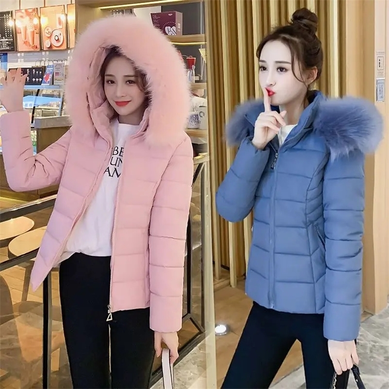 Womens winter coat womens hooded jacket womens casual warm coat womens fur collar dress 240826 ww
