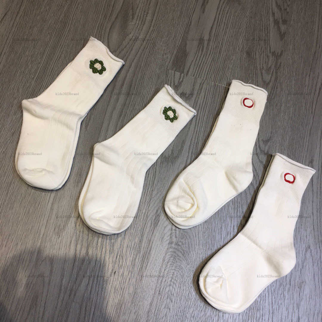 New baby stockings Pure white toddler socks kids designer clothes Colorful embroidery boy girl hose winter Warm child pantyhose-image-1015806295