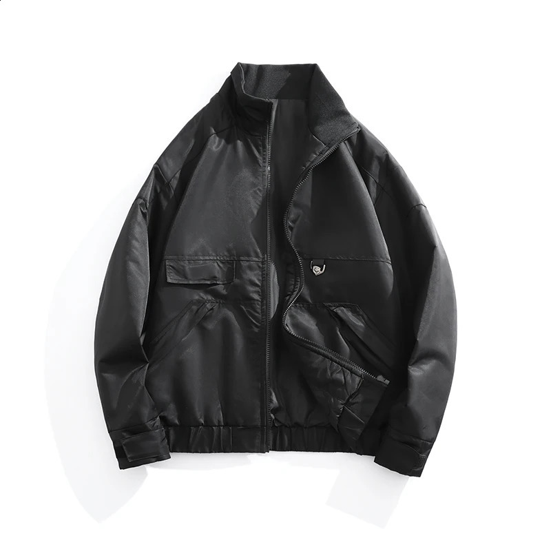 TRAF Mens Coat Spring Autumn Fashion Trend Comfortable Loose All-Matching Jacket Mens Handsome Mens Flight Jacket 240826