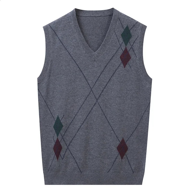Vest Men Autumn Mens Wool Knitted Casua Vest V-neck Korean Slim Fit Sleeveless Business Waistcoat Wool Vest 3XL 240826