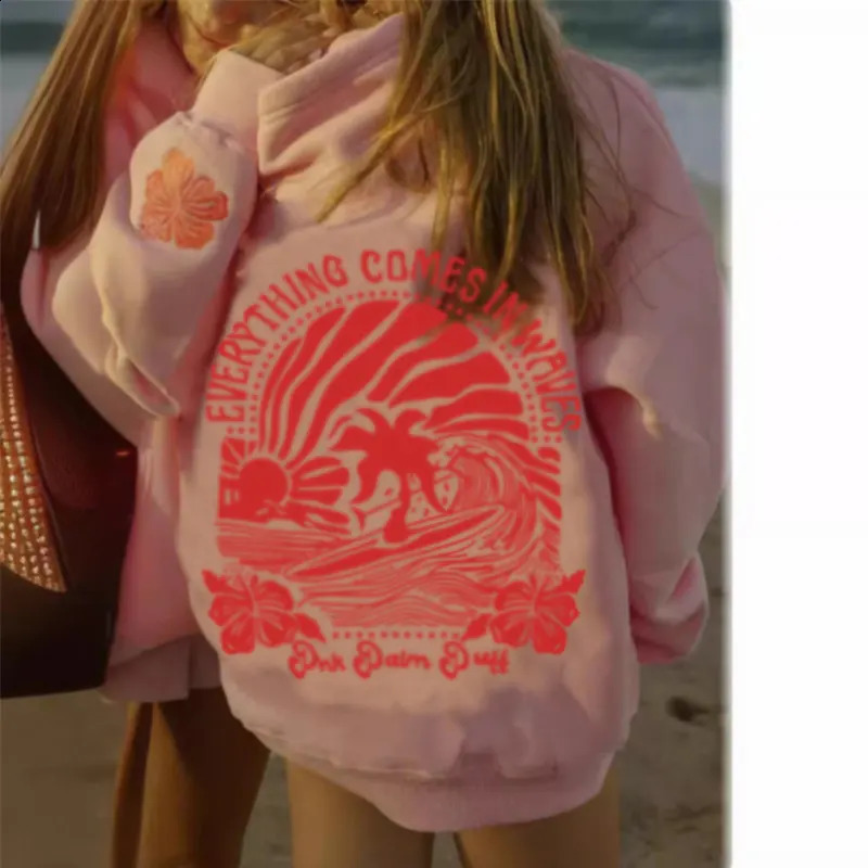 Chasser les couchers de soleil swets à capuche pour hommes et femmes modes de mode à manches longues fraîches Harajuku Streetwear Pullovers Y2K T