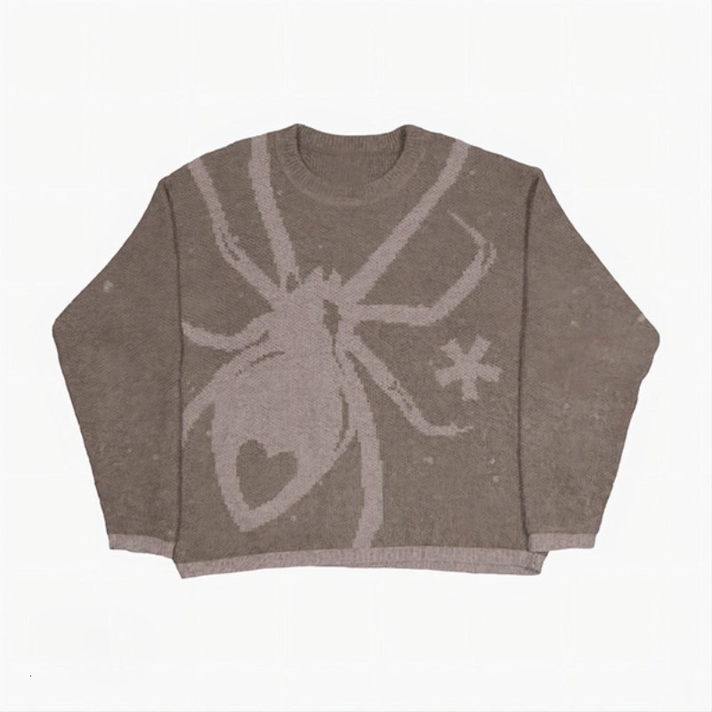 Harajuku Goth Spider Sweater Graphic Men Hip Hop Streetwear 2023 Autumn Oversize Pullover pour les pulls de mode Y2K 240826