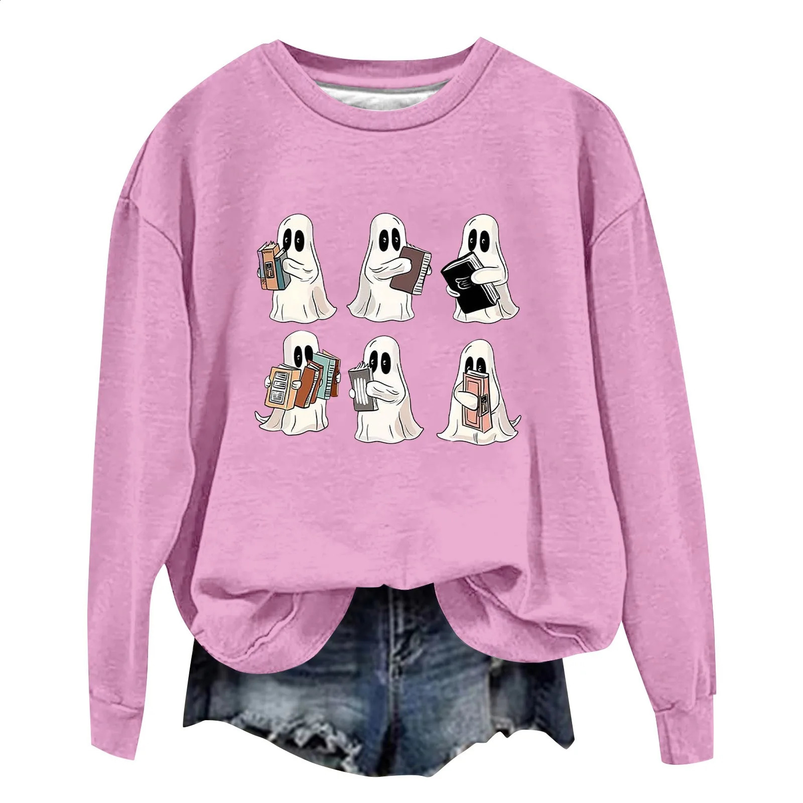 Femmes six drôles petit diable dessin animé vêtements mode Halloween thème O-cou o manches longues à capuche sans capuche swearshirts Softhirts 2