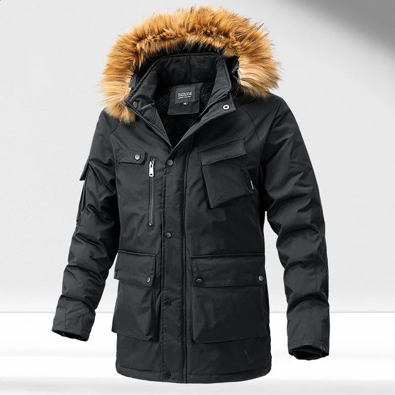 Winter jacket mens thick wool jacket mens street clothing windproof jacket Parkas jacket cold proof cotton pad mens jacket 240826