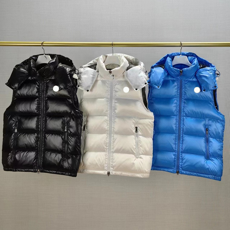 Designer mens Vest Embroidered Badge Detachable Hat Stand Collar puffer vest Womens Thickened Warm gilet Couple's Loose Casual Jacket Vest C