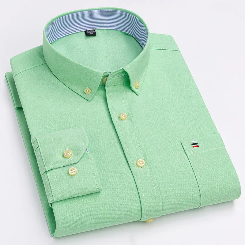 Super taille 7xl 100% coton pur Oxford Mens Shirt à manches longues adaptées aux chemises de bureau en coton pur formel Robes blanches