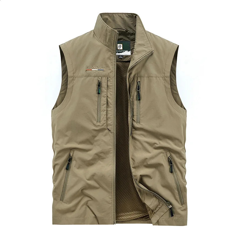 Work Vest Men Mens Summer Tactical Jackets Motorcyclist Multi-pocket Sleeveless Jacket Fishing Clothing Hunting Coat MAN Coats 240826