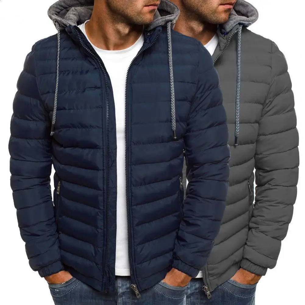 Mens outerwear Warm and anti shrink loose lining solid color winter jacket down jacket durable 240827