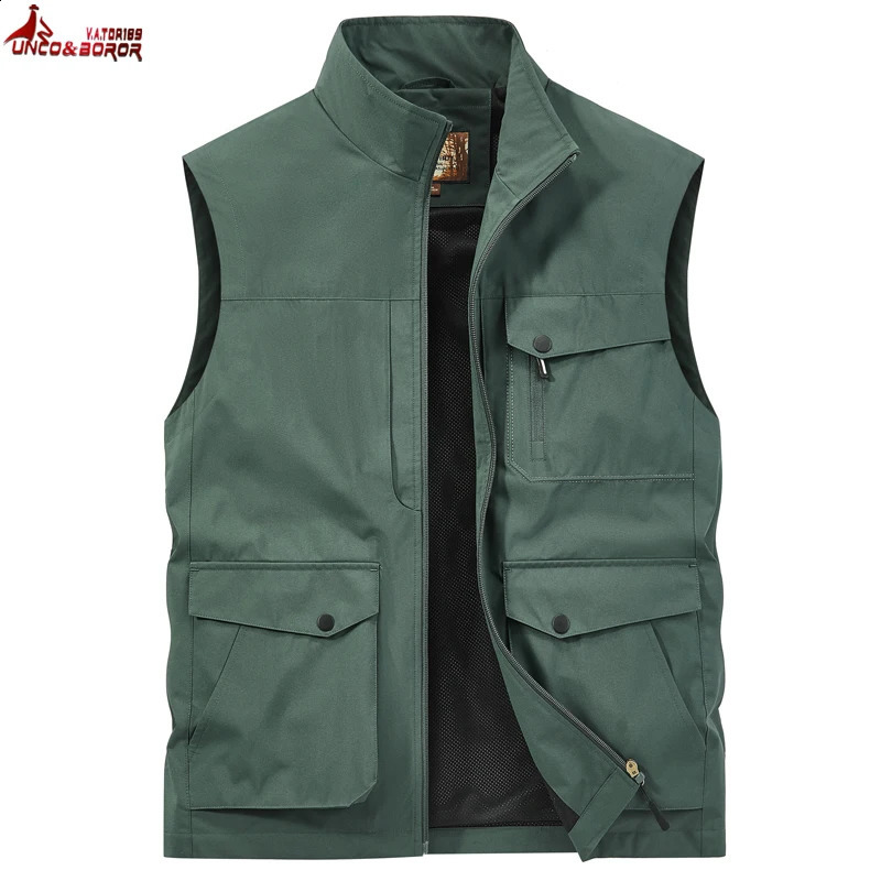 Mens Summer Outdoor Work Safari Fishing Travel Cargo Vest Jacket Multi Pockets Camping Hiking Sleeveless Mesh Waistcoat Vests 240826
