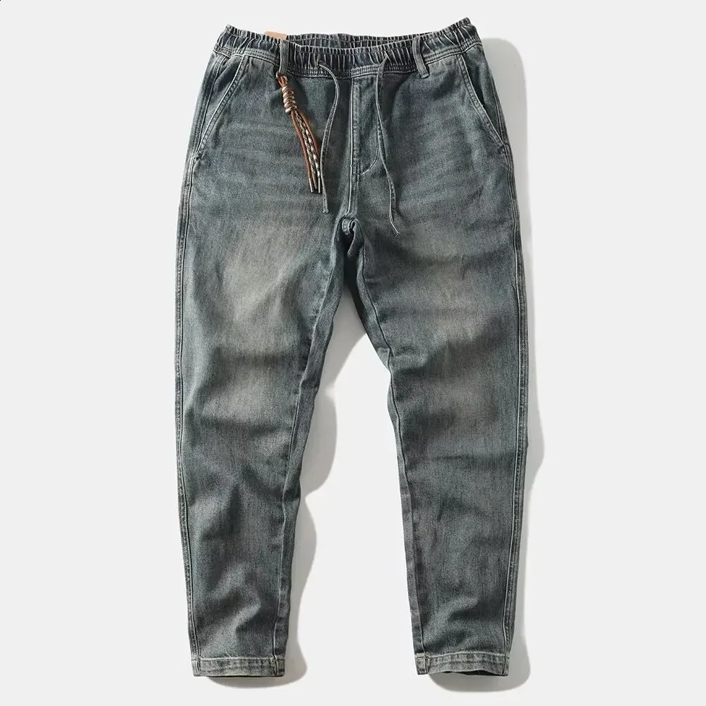 High quality straight leg mens autumn jeans American style fashionable retro loose casual pants 240827