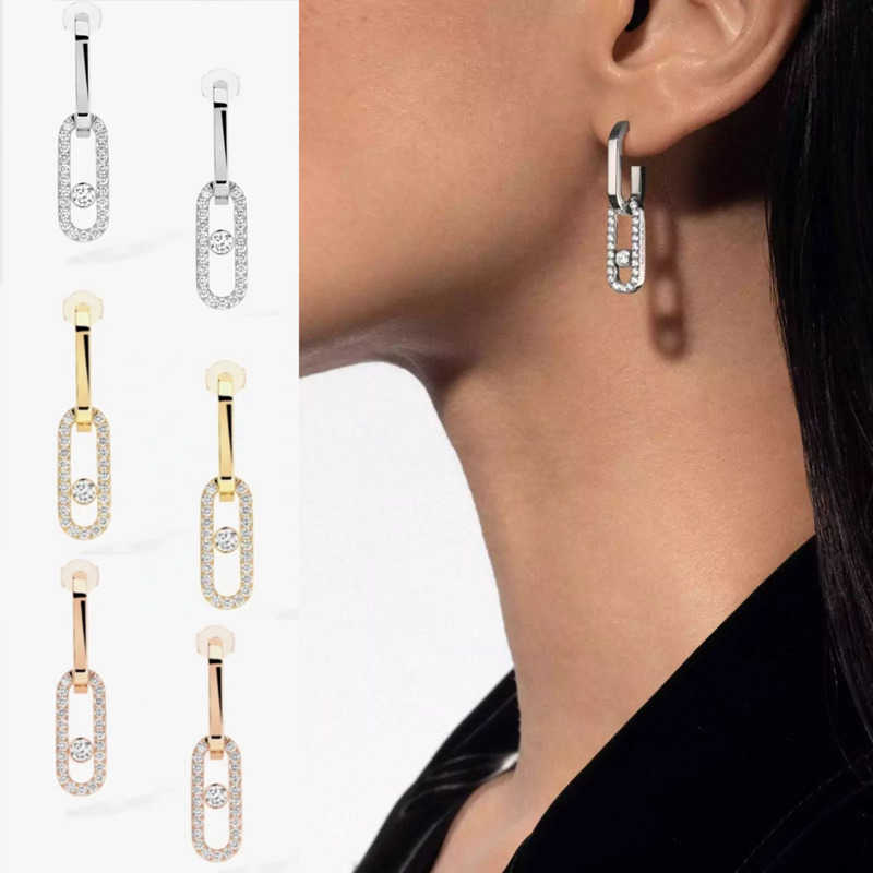 boucles d'oreilles créoles designer pour femmes bijoux bijoux s925 marque en argent sterling boucle d'oreille en diamant mobile grâce cadeaux de