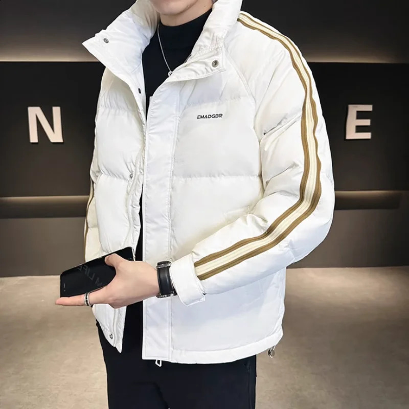 2024 Winter White Duck Down Jacket Casual Fashion Loose Thick Large S-5xl Splicing Trend Rack Collar Winter Mens Wear 240826