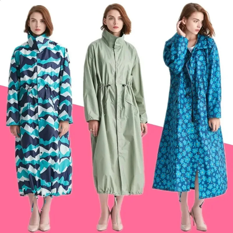 Long Raincoat Women Waterproof Windproof Hooded Light Hiking Men Rain Coat Ponchos Jacket Cloak 240827