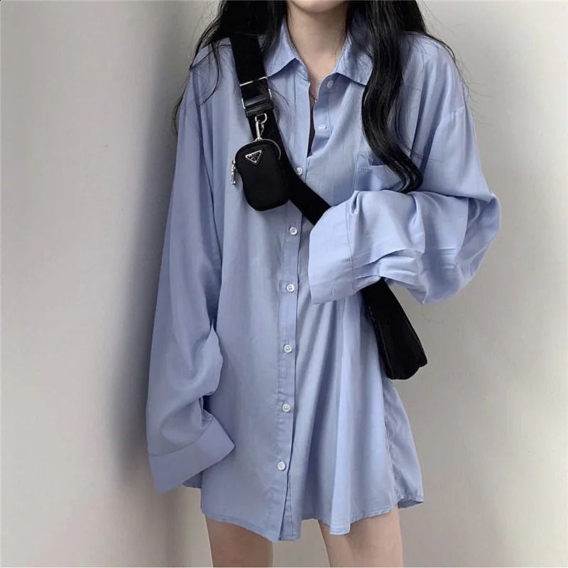 Women Spring Summer Style Long Blouses Shirts Lady Korean Style Loose Long Sleeve Solid Color Cardigan Blusas Tops DF4914 240826