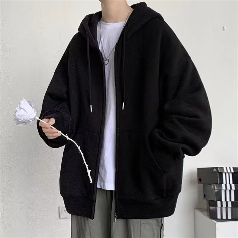 Fashion Thin Jacket Casual Top Mens American Sportswear Sweatshirt Spring and Autumn Cardigan Hoodie Loose y240826