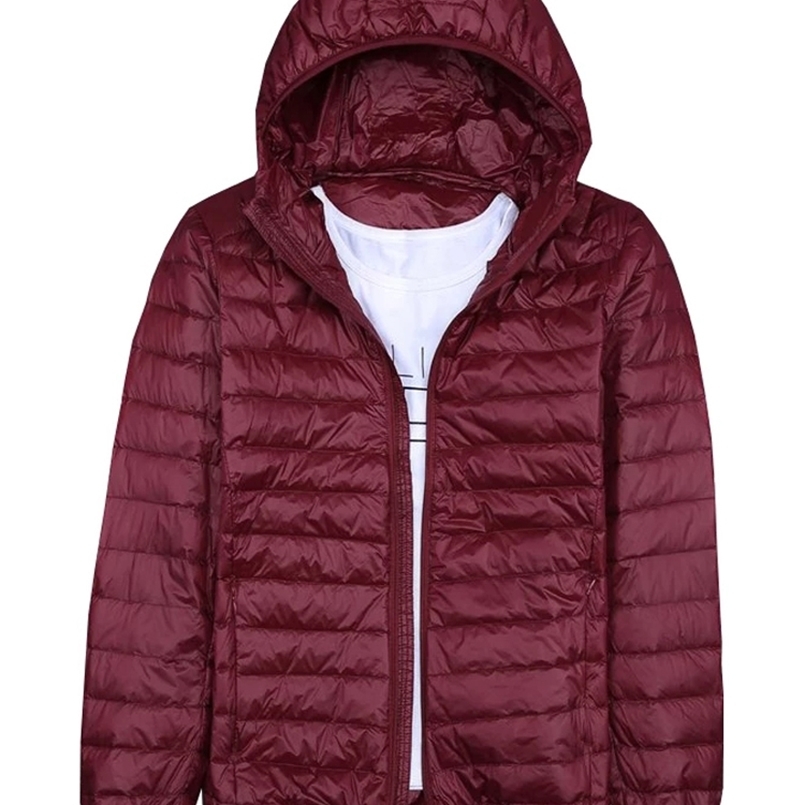 Mens Winter Coat Duck Down Jacket Ultra Light Thin Hooded Down Coat Portable Windproof Puffer Parkas Male Overcoat 6XL 240826CJ