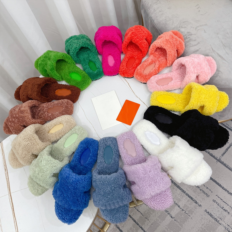 Designer Slippers Flat Fur Sildes Winter Laine Sands de créateurs de créateurs Pantoufle Silde Australie Mule Mule Silder Tissu Les pantoufles mo