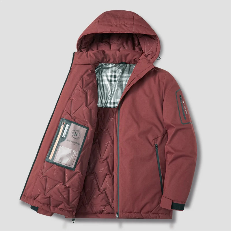 Fashion Solid Color Outwear Hooded Parkas Mens Jacket Winter Puffer Men Jackets Windproof Coats Casual 2024 Arrivals 240828