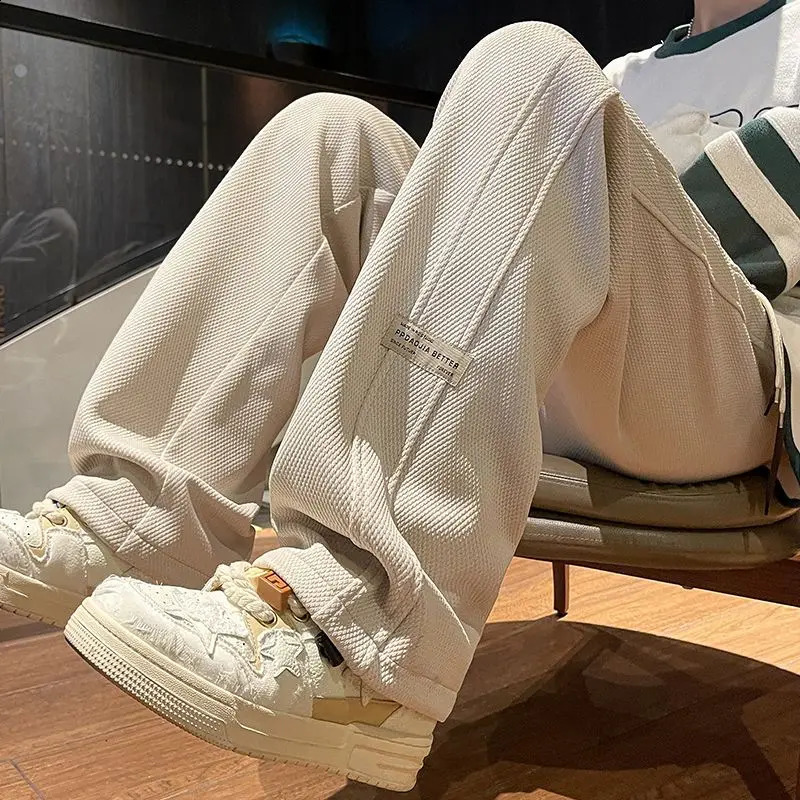 American Spring Men and Women Trendy Hip Hop Personality Loose Retro Straight Track Sports Pants Couple Loose Casual Pants y2k 240828
