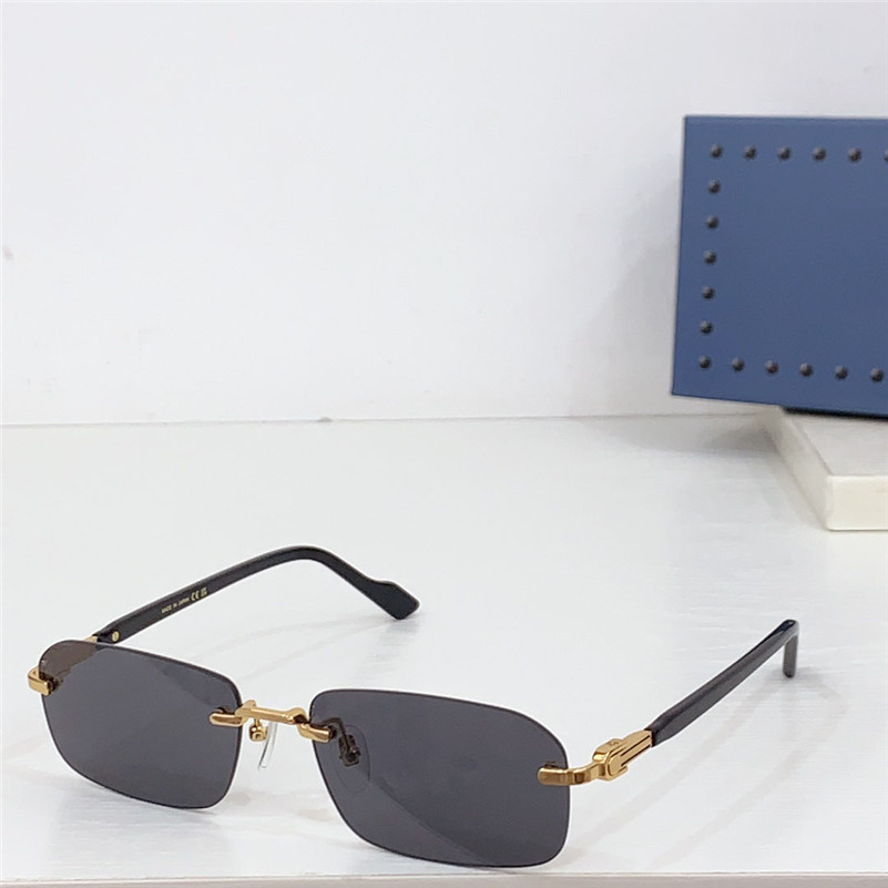 New fashion design sunglasses 1221S square lens rimless K gold plating simple and versatile style summer outdoor UV400 protection glasses