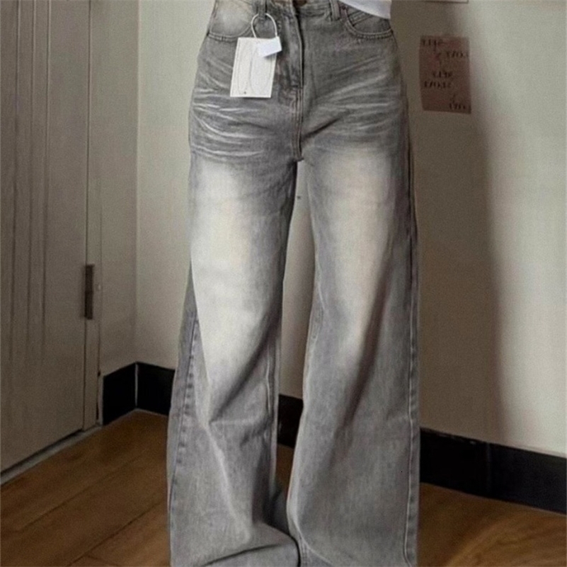 Harajuku Y2k jeans womens streetwear retro high waisted loose denim pants casual retro American hip-hop womens straight pants 240827